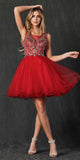 Juliet 749 Poofy A Line Short Dress Tulle Embroidery