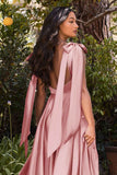 Cinderella Divine 7490 Long Soft Satin A-Line Dress