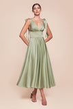 Ladivine 7499 Dress Tea Length Satin A-Line Dress