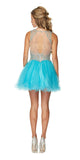 Juliet 761 Short Prom Dress Embellished Bodice with Keyhole