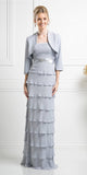 CLEARANCE - Cinderella Divine 7731 Long Tiered Skirt Layered Dress Jacket (Size M)