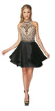 Juliet 777 Two-Piece Short Dress Halter Embellished Bodice