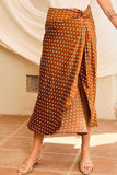 🤎Caffe Mocha Chic Knot Side Polka Dot Skirt