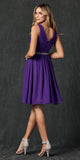 Juliet 786 Ruched V-Neck Cocktail Dress Embellished Waist