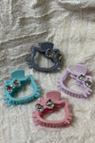 Sparkle Kitty Bow Hair Claw Clip
