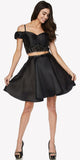 Juliet 790 Cold Shoulder Two-Piece Embellished Short Dress