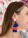 Astros Inspired Tassel Earrings