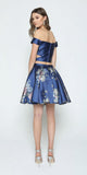 Juliet 798 Print Skirt Two-Piece Homecoming Dress Off-Shoulder