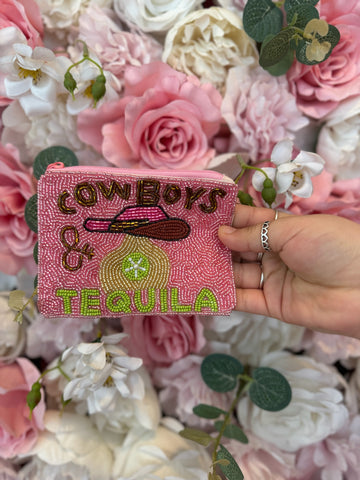 Cowboys & Tequila Beaded Coin Pouch