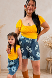 Flower Power Mommy + Me Denim Shorts