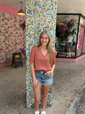 Silky Peach Blouse