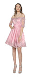 Juliet 804 Short Dress Off-Shoulder with Appliques
