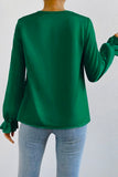 Silky Emerald Long-sleeve Blouse