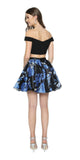 Juliet 805 Two-Piece Short Party Dress Print Skirt Off-Shoulder