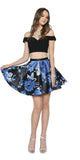 Juliet 805 Two-Piece Short Party Dress Print Skirt Off-Shoulder