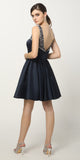 Juliet 808 Sleeveless Short Dress Beaded Illusion Neckline