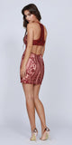 Juliet 815 Short Halter Fitted Dress Cut-Out Back