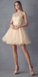 Juliet 826 Fit-and-Flare Halter Neck Short Party Dress
