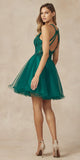 Juliet 826 Fit-and-Flare Halter Neck Short Party Dress