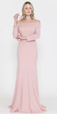 CLEARANCE - Poly USA | Ed Young 8378 Off-Shoulder Long Dress with Long Sleeves (Size M)
