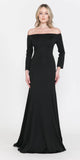 CLEARANCE - Poly USA | Ed Young 8378 Off-Shoulder Long Dress with Long Sleeves (Size M)