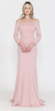 CLEARANCE - Poly USA | Ed Young 8378 Off-Shoulder Long Dress with Long Sleeves (Size M)