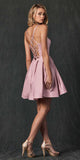 CLEARANCE - Juliet 852 Caged-Back Homecoming Short Dress with Pockets (Size Small)