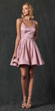 CLEARANCE - Juliet 852 Caged-Back Homecoming Short Dress with Pockets (Size Small)