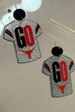 Texas Spirit “GO” Glitter Jersey Earrings