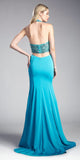Cinderella Divine 85201 Keyhole Bodice Long Dress Side Cut-Outs