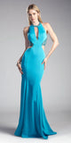 Cinderella Divine 85201 Keyhole Bodice Long Dress Side Cut-Outs