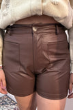 🤎 Mocha Moment Faux Leather Shorts