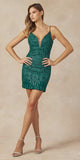 Juliet 870 Fully Sequin-Print Elegant Homecoming Short Dress