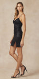 Juliet 873 Tight Sequin Cocktail Party Dress Skirt Slit