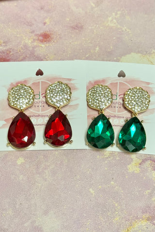 Vintage Crystal TearDrop Statement Earrings