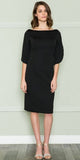 CLEARANCE - Poly USA | Ed Young 8772 Knee Length Heavy Jersey Boat Neck Dress (Size L)
