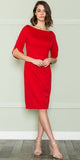 CLEARANCE - Poly USA | Ed Young 8772 Knee Length Heavy Jersey Boat Neck Dress (Size L)