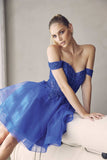 Juliet 880 Glitter Tulle A-Line Cold-Shoulder Homecoming Dress.