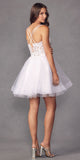 Juliet 883 Short A-Line Glitter Tulle Skirt Square Neck Thin Strap Dress