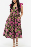 Rose Garden Ribbon Midi Dress