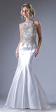 Cinderella Divine 8934 Embroidered Bodice Mermaid Gown Cut Out Back