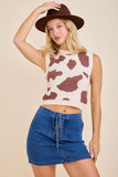 Texas Boot Scootin’ Cowprint Babe Knit Vest Top