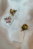 Hug Me Heart Dangle Statement Earrings