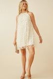 Summer Petals Floral Mesh Mini Dress