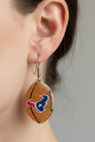 Texans Inspired Football-Shaped Drop Earrings