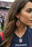 Texans Inspired Football-Shaped Drop Earrings