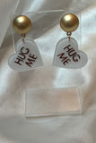 Hug Me Heart Dangle Statement Earrings