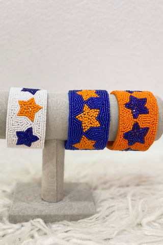 Astros Beaded Arm Cuffs