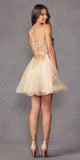 Juliet 902 Short A-Line 3D Butterfly Applique Layered Tulle Gown