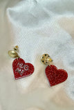 Hug Me Heart Dangle Statement Earrings
